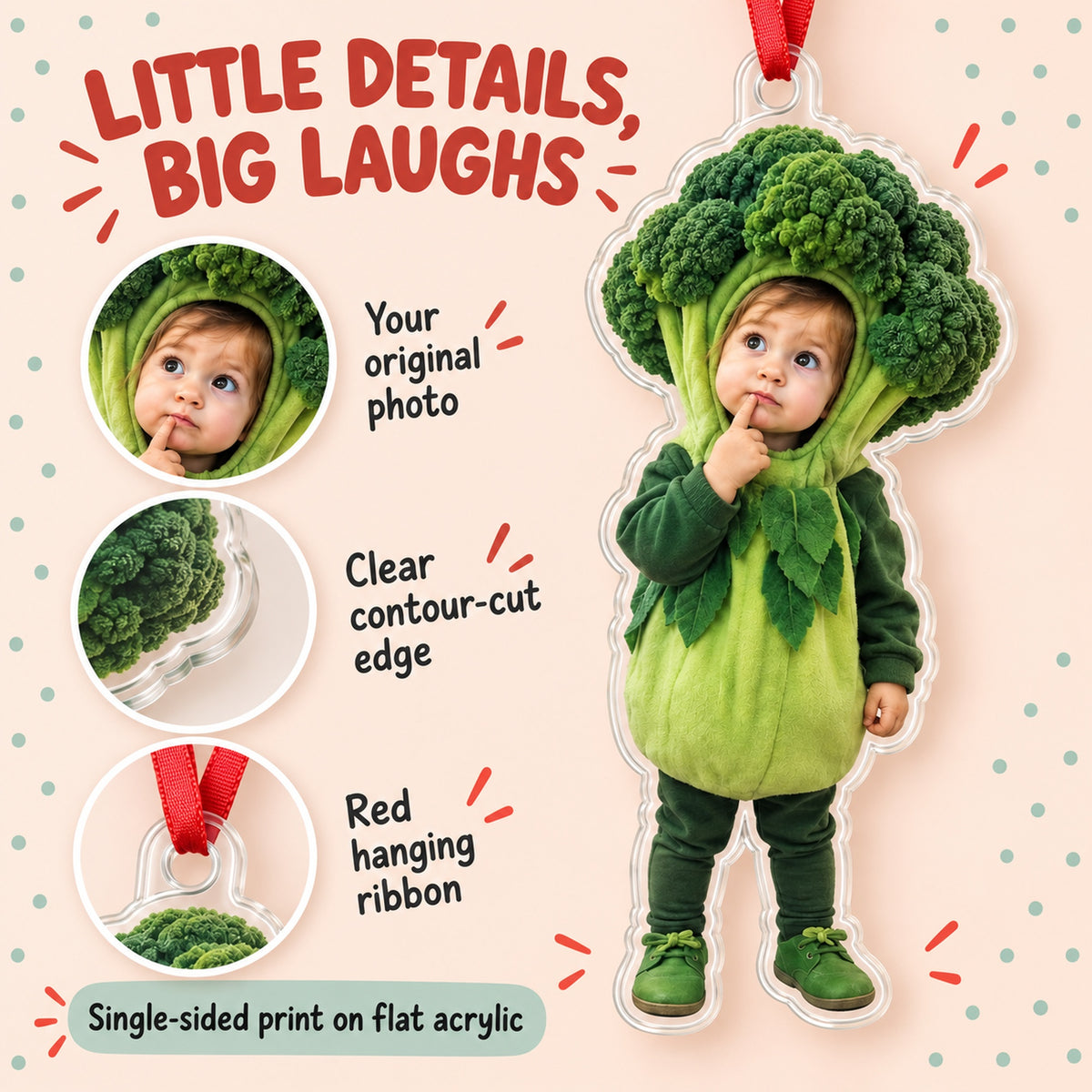 Custom Photo Little Costume Star Acrylic Ornament — Product details