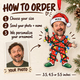 Custom Face Christmas Lights Disaster Acrylic Ornament — How to order