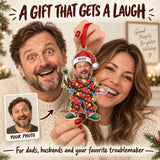 Custom Face Christmas Lights Disaster Acrylic Ornament — Gift inspiration