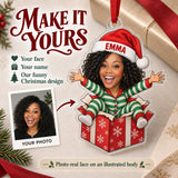 Custom Photo Face Surprise Gift Box Acrylic Ornament — Personalization example