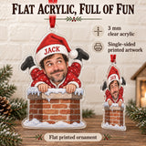Custom Photo Face Chimney Traffic Jam Acrylic Ornament — Flat acrylic material