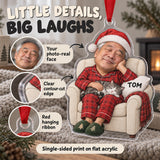 Custom Photo Face Holiday Nap Champion Acrylic Ornament — Product details