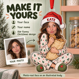 Custom Photo Face Snack Stash Guardian Acrylic Ornament — Personalization example
