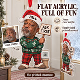 Custom Photo Face Thermostat Patrol Acrylic Ornament — Flat acrylic material