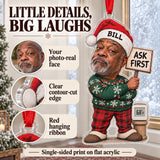 Custom Photo Face Thermostat Patrol Acrylic Ornament — Product details