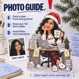 Custom Photo Face Office Chaos Captain Acrylic Ornament — Personalization guide