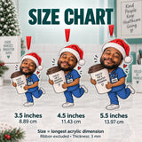 Custom Photo Face Night Shift Coffee Acrylic Ornament — Size guide