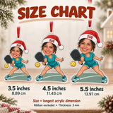 Custom Photo Face Pickleball Obsessed Acrylic Ornament — Size guide