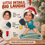 Custom Photo Face Pickleball Obsessed Acrylic Ornament — Product details