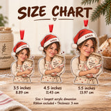 Custom Photo Face Sourdough Babysitter Acrylic Ornament — Size guide