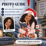 Custom Photo Face One More Chapter Acrylic Ornament — Personalization guide
