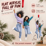 Custom Photo Bestie Jump Acrylic Ornament — Flat acrylic material