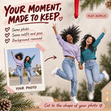 Custom Photo Bestie Jump Acrylic Ornament — Personalization example