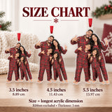 Custom Photo Family Pajama Chaos Acrylic Ornament — Size guide