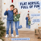 Custom Photo Sibling Silly Pose Acrylic Ornament — Flat acrylic material