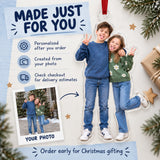 Custom Photo Sibling Silly Pose Acrylic Ornament — Production and delivery