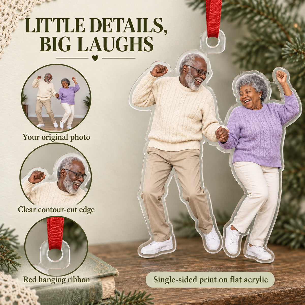 Custom Photo Grandparents Goofballs Acrylic Ornament — Product details