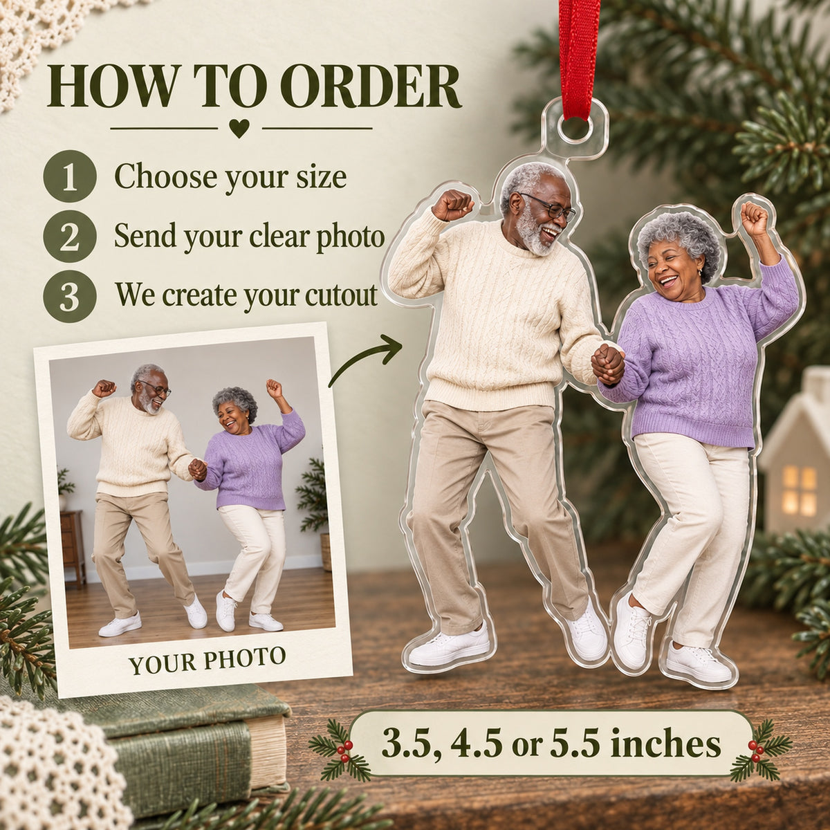 Custom Photo Grandparents Goofballs Acrylic Ornament — How to order