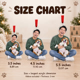 Custom Photo Dog and Dad Moment Acrylic Ornament — Size guide