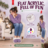 Custom Photo Cat Takes the Chair Acrylic Ornament — Flat acrylic material