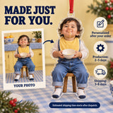 Custom Photo Spaghetti Mustache Acrylic Ornament — Production and delivery