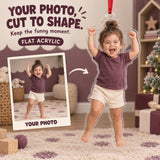 Custom Photo Toddler Victory Dance Acrylic Ornament — Main design