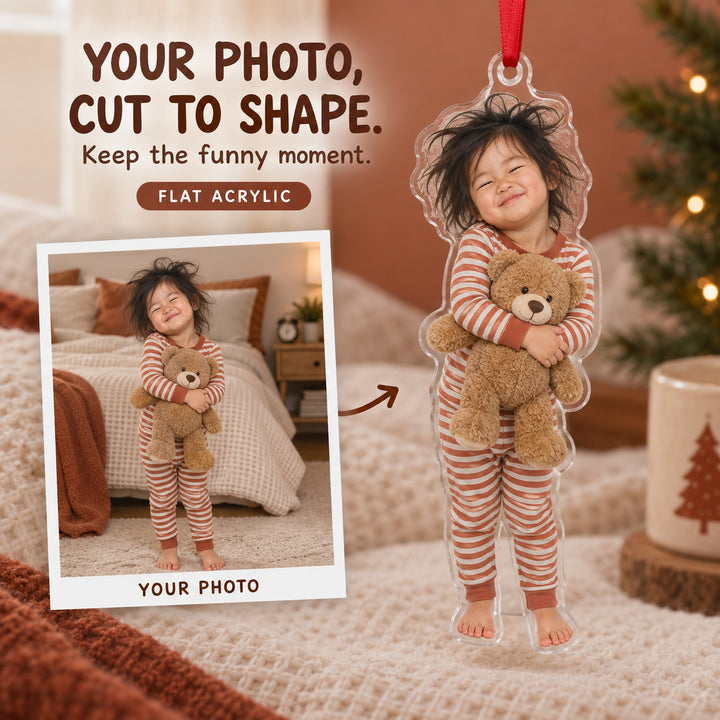 Custom Photo Bedhead Morning Acrylic Ornament — Main design