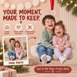 Custom Photo Sibling Giggle Pile Acrylic Ornament — Personalization example