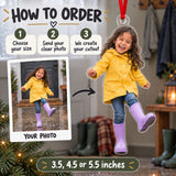 Custom Photo Rain Boot Splash Acrylic Ornament — How to order