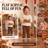 Custom Photo Pumpkin Pie Face Acrylic Ornament — Flat acrylic material