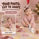 Custom Photo Baby Sock Escape Acrylic Ornament — Main design