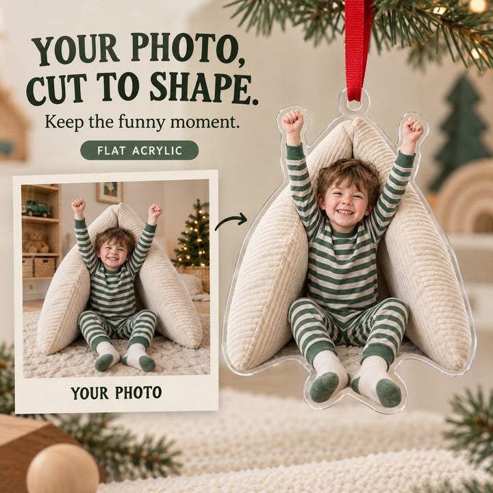 Custom Photo Pillow Fort Captain Acrylic Ornament — Main design