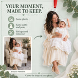 Custom Photo Baptism Bonnet Wiggle Acrylic Ornament — Personalization example