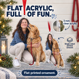 Custom Photo Dog Kiss Photobomb Acrylic Ornament — Flat acrylic material