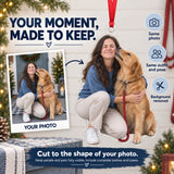 Custom Photo Dog Kiss Photobomb Acrylic Ornament — Personalization example