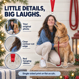 Custom Photo Dog Kiss Photobomb Acrylic Ornament — Product details