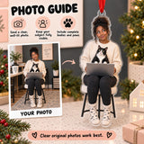 Custom Photo Cat Laptop Supervisor Acrylic Ornament — Personalization guide
