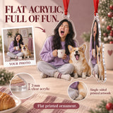 Custom Photo Matching Yawns Acrylic Ornament — Flat acrylic material
