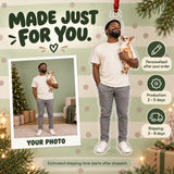 Custom Photo Tiny Dog Big Pose Acrylic Ornament — Production and delivery