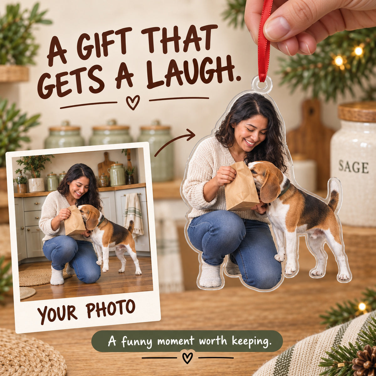Custom Photo Treat Bag Inspector Acrylic Ornament — Gift inspiration
