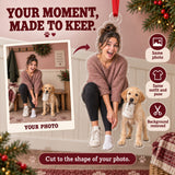 Custom Photo Puppy Shoe Thief Acrylic Ornament — Personalization example