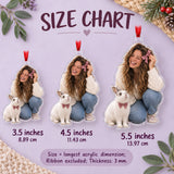 Custom Photo Bunny and the Bow Acrylic Ornament — Size guide