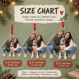 Custom Photo Gotcha Day Tongues Acrylic Ornament — Size guide