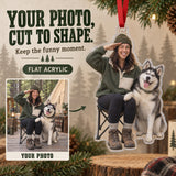 Custom Photo Dog Camping Companion Acrylic Ornament — Main design