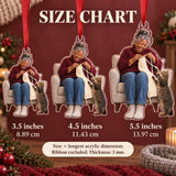 Custom Photo Cat Sweater Helper Acrylic Ornament — Size guide