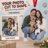 Custom Photo Two Pets One Selfie Acrylic Ornament — Main design