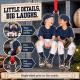 Custom Photo Baseball Dugout Giggles Acrylic Ornament — Product details
