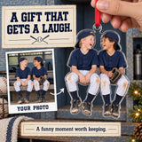 Custom Photo Baseball Dugout Giggles Acrylic Ornament — Gift inspiration