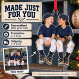 Custom Photo Baseball Dugout Giggles Acrylic Ornament — Production and delivery