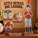Custom Photo Baseball Tiny Trophy Acrylic Ornament — Product details